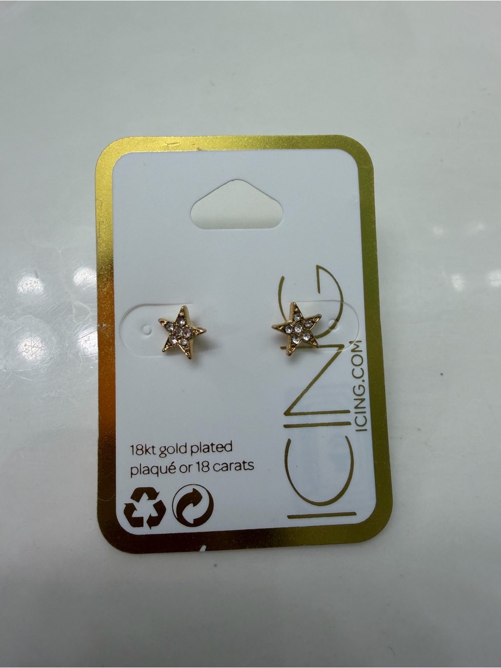 Icing 18kt Gold Plated Star Stud Earrings